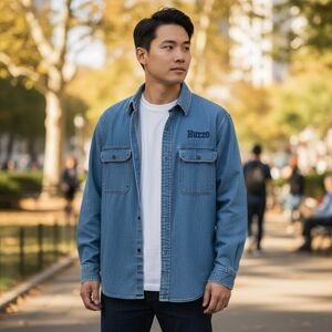 90s Era Pro Elite Carolina Panthers Denim Shirt/Jacket